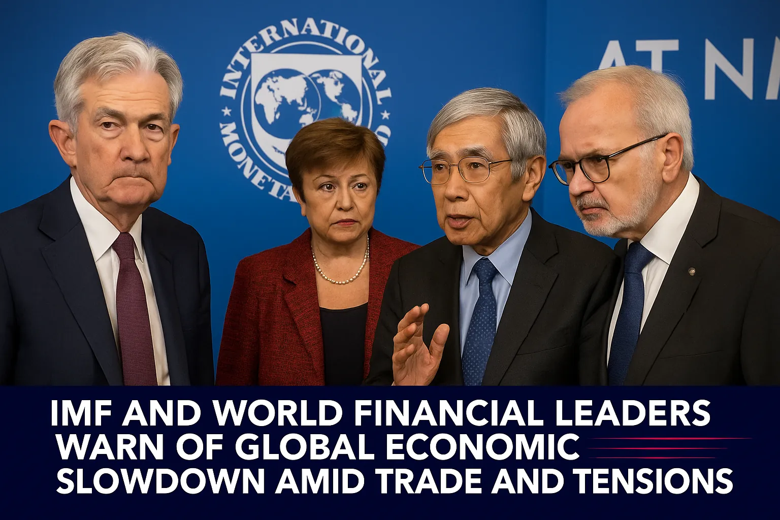 IMF global economic slowdown — world financial leaders warn of declining growth amid trade tensions and political instability.